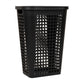 Mind Reader Slim Tapered Laundry Hamper with Lid, 50L Plastic Clothes Basket with Swiss Cross Cut-Outs, Lightweight & Ventilated Laundry Bin with Handles