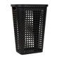 Mind Reader Slim Tapered Laundry Hamper with Lid, 50L Plastic Clothes Basket with Swiss Cross Cut-Outs, Lightweight & Ventilated Laundry Bin with Handles