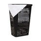 Mind Reader Slim Tapered Laundry Hamper with Lid, 50L Plastic Clothes Basket with Swiss Cross Cut-Outs, Lightweight & Ventilated Laundry Bin with Handles