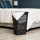 Mind Reader Slim Tapered Laundry Hamper with Lid, 50L Plastic Clothes Basket with Swiss Cross Cut-Outs, Lightweight & Ventilated Laundry Bin with Handles