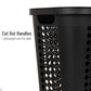 Mind Reader Slim Tapered Laundry Hamper with Lid, 50L Plastic Clothes Basket with Swiss Cross Cut-Outs, Lightweight & Ventilated Laundry Bin with Handles