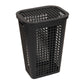 Mind Reader Slim Tapered Laundry Hamper with Lid, 50L Plastic Clothes Basket with Swiss Cross Cut-Outs, Lightweight & Ventilated Laundry Bin with Handles