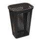 Mind Reader Slim Tapered Laundry Hamper with Lid, 50L Plastic Clothes Basket with Swiss Cross Cut-Outs, Lightweight & Ventilated Laundry Bin with Handles