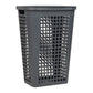 Mind Reader Slim Tapered Laundry Hamper with Lid, 50L Plastic Clothes Basket with Swiss Cross Cut-Outs, Lightweight & Ventilated Laundry Bin with Handles