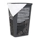 Mind Reader Slim Tapered Laundry Hamper with Lid, 50L Plastic Clothes Basket with Swiss Cross Cut-Outs, Lightweight & Ventilated Laundry Bin with Handles