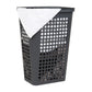 Mind Reader Slim Tapered Laundry Hamper with Lid, 50L Plastic Clothes Basket with Swiss Cross Cut-Outs, Lightweight & Ventilated Laundry Bin with Handles