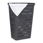 Mind Reader Slim Tapered Laundry Hamper with Lid, 50L Plastic Clothes Basket with Swiss Cross Cut-Outs, Lightweight & Ventilated Laundry Bin with Handles