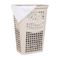 Mind Reader Slim Tapered Laundry Hamper with Lid, 50L Plastic Clothes Basket with Swiss Cross Cut-Outs, Lightweight & Ventilated Laundry Bin with Handles