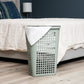 Mind Reader Slim Tapered Laundry Hamper with Lid, 50L Plastic Clothes Basket with Swiss Cross Cut-Outs, Lightweight & Ventilated Laundry Bin with Handles