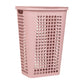 Mind Reader Slim Tapered Laundry Hamper with Lid, 50L Plastic Clothes Basket with Swiss Cross Cut-Outs, Lightweight & Ventilated Laundry Bin with Handles