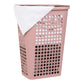 Mind Reader Slim Tapered Laundry Hamper with Lid, 50L Plastic Clothes Basket with Swiss Cross Cut-Outs, Lightweight & Ventilated Laundry Bin with Handles