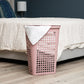 Mind Reader Slim Tapered Laundry Hamper with Lid, 50L Plastic Clothes Basket with Swiss Cross Cut-Outs, Lightweight & Ventilated Laundry Bin with Handles