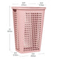 Mind Reader Slim Tapered Laundry Hamper with Lid, 50L Plastic Clothes Basket with Swiss Cross Cut-Outs, Lightweight & Ventilated Laundry Bin with Handles