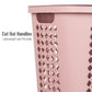 Mind Reader Slim Tapered Laundry Hamper with Lid, 50L Plastic Clothes Basket with Swiss Cross Cut-Outs, Lightweight & Ventilated Laundry Bin with Handles