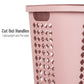 Mind Reader Slim Tapered Laundry Hamper with Lid, 50L Plastic Clothes Basket with Swiss Cross Cut-Outs, Lightweight & Ventilated Laundry Bin with Handles