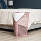 Mind Reader Slim Tapered Laundry Hamper with Lid, 50L Plastic Clothes Basket with Swiss Cross Cut-Outs, Lightweight & Ventilated Laundry Bin with Handles
