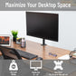 Mind Reader Single Monitor Desk Mount for 13–32 Inch Screens, Adjustable Tilt ±45°, Swivel ±90°, Rotate 180°, VESA 75x75/100x100, Holds up to 17.6 lbs, Cable Management, Quick Release, Black