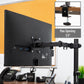 Mind Reader Single Monitor Desk Mount for 13–32 Inch Screens, Adjustable Tilt ±45°, Swivel ±90°, Rotate 180°, VESA 75x75/100x100, Holds up to 17.6 lbs, Cable Management, Quick Release, Black
