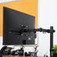 Mind Reader Single Monitor Desk Mount for 13–32 Inch Screens, Adjustable Tilt ±45°, Swivel ±90°, Rotate 180°, VESA 75x75/100x100, Holds up to 17.6 lbs, Cable Management, Quick Release, Black