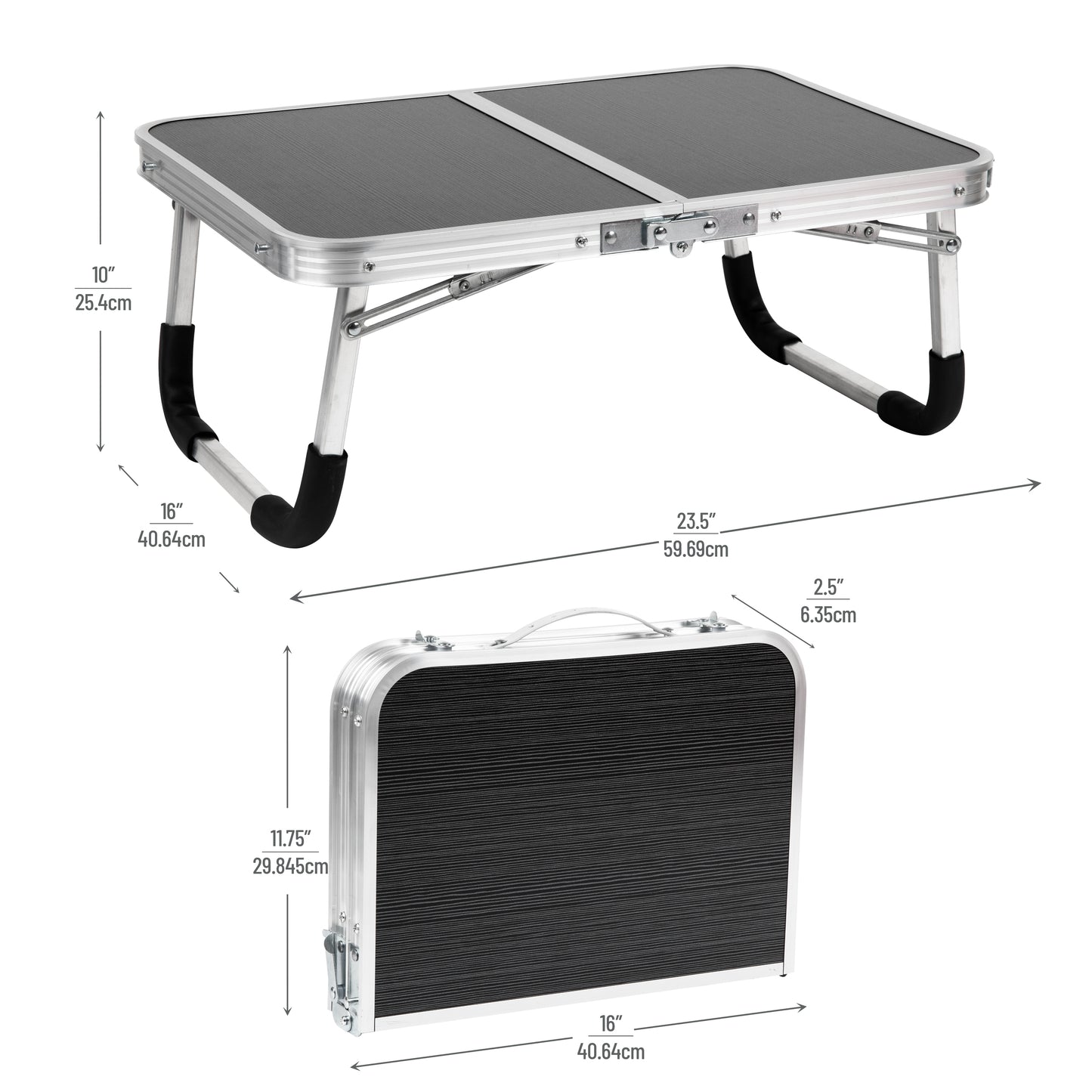 Mind Reader Lap Desk Laptop Stand, Bed Tray, Collapsible, Dorm Room, Portable, Dorm, MDF, Metal, 23.5"L x 16"W x 10"H