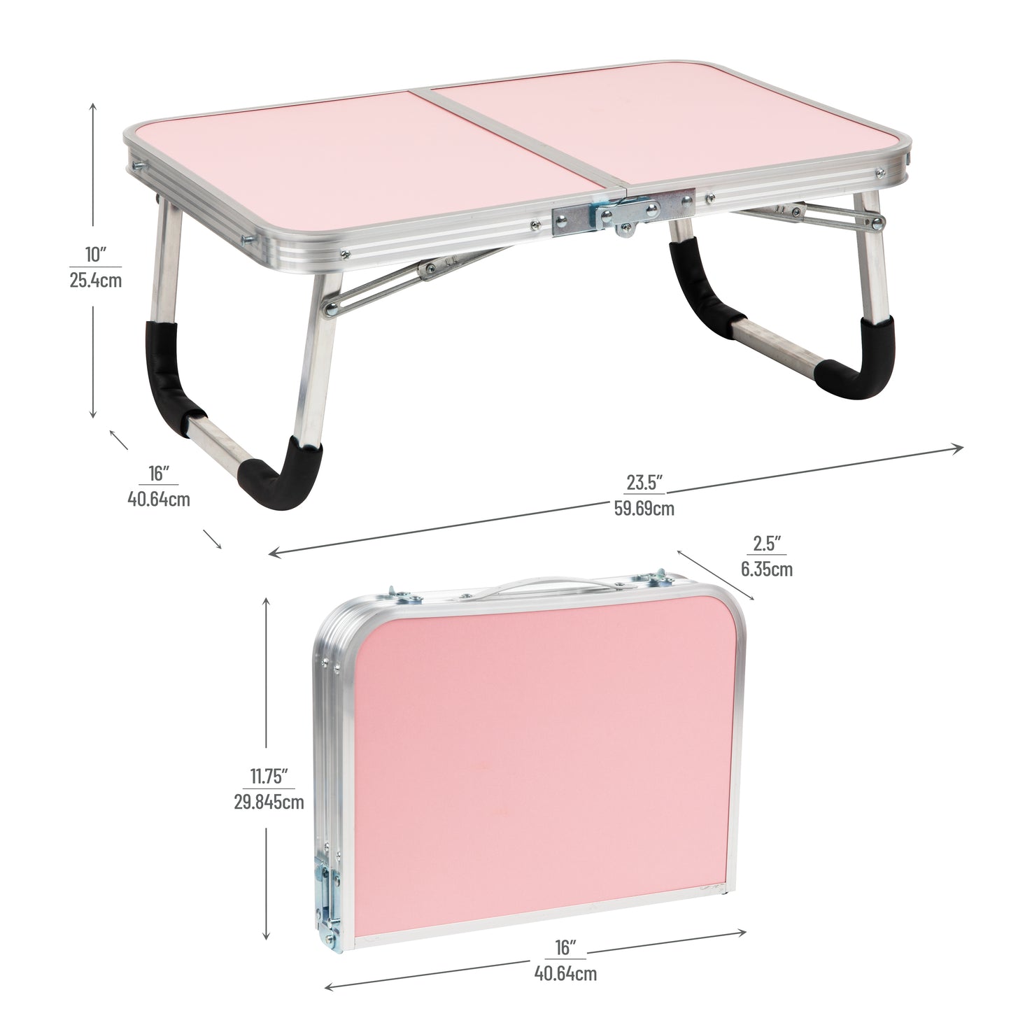 Mind Reader Lap Desk Laptop Stand, Bed Tray, Collapsible, Dorm Room, Portable, Dorm, MDF, Metal, 23.5"L x 16"W x 10"H