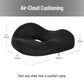 Mind Reader Donut Pillow with Air-Cloud Technology, Ergonomic Memory Foam Seat Cushion for Tailbone, Hemorrhoid, Pregnancy & Lower Back Pain Relief, Washable Cover, Black