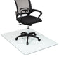 Mind Reader Tempered Glass Chair Mat, Clear Floor Protector for Hard Floors or Low-Pile Carpet Only, Heavy-Duty Glass Mat for Office or Home, 46" x 36", Clear