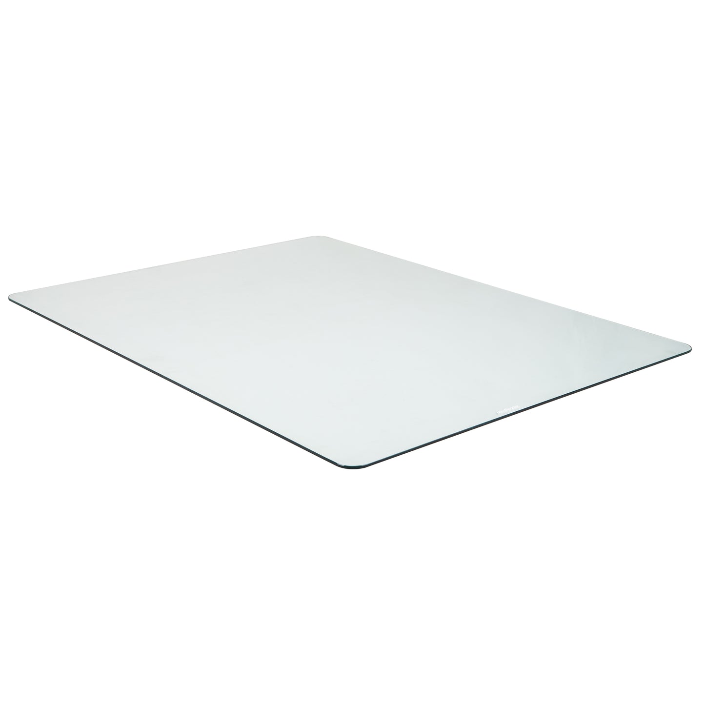 Mind Reader Tempered Glass Chair Mat, Clear Floor Protector for Hard Floors or Low-Pile Carpet Only, Heavy-Duty Glass Mat for Office or Home, 46" x 36", Clear