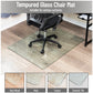 Mind Reader Tempered Glass Chair Mat, Clear Floor Protector for Hard Floors or Low-Pile Carpet Only, Heavy-Duty Glass Mat for Office or Home, 46" x 36", Clear