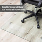 Mind Reader Tempered Glass Chair Mat, Clear Floor Protector for Hard Floors or Low-Pile Carpet Only, Heavy-Duty Glass Mat for Office or Home, 46" x 36", Clear