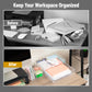 Mind Reader 3-Piece Acrylic Desktop Organizer Set, Frosted Clear Paper Tray, Accessory Tray, Pen and Supply Organizer, Modular Desk Organization System