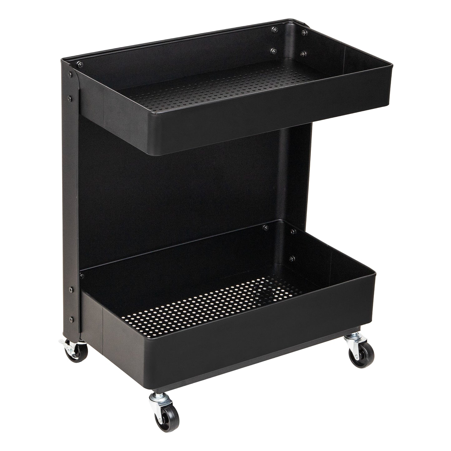 Mind Reader Under Desk Rolling Cart, 2-Tier Steel Utility Organizer, No Assembly Required, 12"L x 20"W x 23.5"H, Black