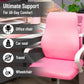 Mind Reader Air-Cloud Lumbar Cushion, Memory Foam Back Support Pillow for Lower Back Pain Relief, Adjustable Strap, Office Chair and Car Seat, Pink