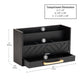 Mind Reader 5-Compartment Desktop Organizer, Rustic Wooden Storage Rack with Drawer for Papers, Accessories, and Office Supplies, 12.5"L x 4.25"W x 7.5"H, Black
