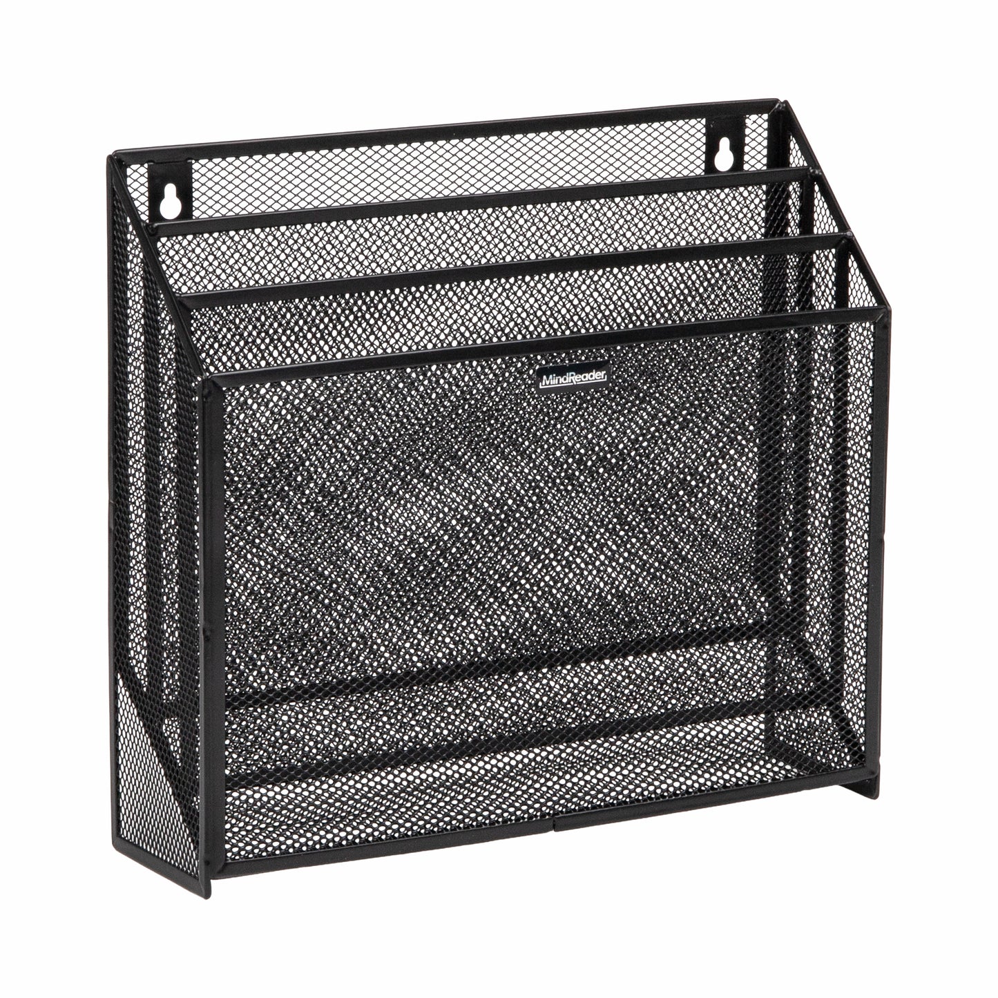 Mind Reader Vertical File Storage, Desktop Organizer, Wall Mount, Office, Metal Mesh, 12.5"L x 3.75"W x 11.5"H
