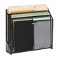 Mind Reader Vertical File Storage, Desktop Organizer, Wall Mount, Office, Metal Mesh, 12.5"L x 3.75"W x 11.5"H