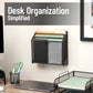 Mind Reader Vertical File Storage, Desktop Organizer, Wall Mount, Office, Metal Mesh, 12.5"L x 3.75"W x 11.5"H