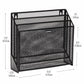 Mind Reader Vertical File Storage, Desktop Organizer, Wall Mount, Office, Metal Mesh, 12.5"L x 3.75"W x 11.5"H