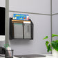 Mind Reader Vertical File Storage, Desktop Organizer, Wall Mount, Office, Metal Mesh, 12.5"L x 3.75"W x 11.5"H