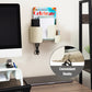 Mind Reader Metal Wall-Mounted Shelf with Hooks, Tan