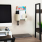 Mind Reader Metal Wall-Mounted Shelf with Hooks, Tan
