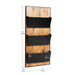 Mind Reader 3-Tier Wall-Mounted File Organizer, Wood and Metal Vertical Rack for Mail, Magazines, and Documents, Black