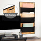 Mind Reader 3-Tier Wall-Mounted File Organizer, Wood and Metal Vertical Rack for Mail, Magazines, and Documents, Black