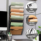 Mind Reader Wall Mounted File Organizer, 8 Tier Wire Mesh Document Holder with Label Slots, Vertical Storage Rack for Office, Mail, and Folders, Black