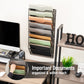 Mind Reader Wall Mounted File Organizer, 8 Tier Wire Mesh Document Holder with Label Slots, Vertical Storage Rack for Office, Mail, and Folders, Black