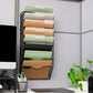 Mind Reader Wall Mounted File Organizer, 8 Tier Wire Mesh Document Holder with Label Slots, Vertical Storage Rack for Office, Mail, and Folders, Black
