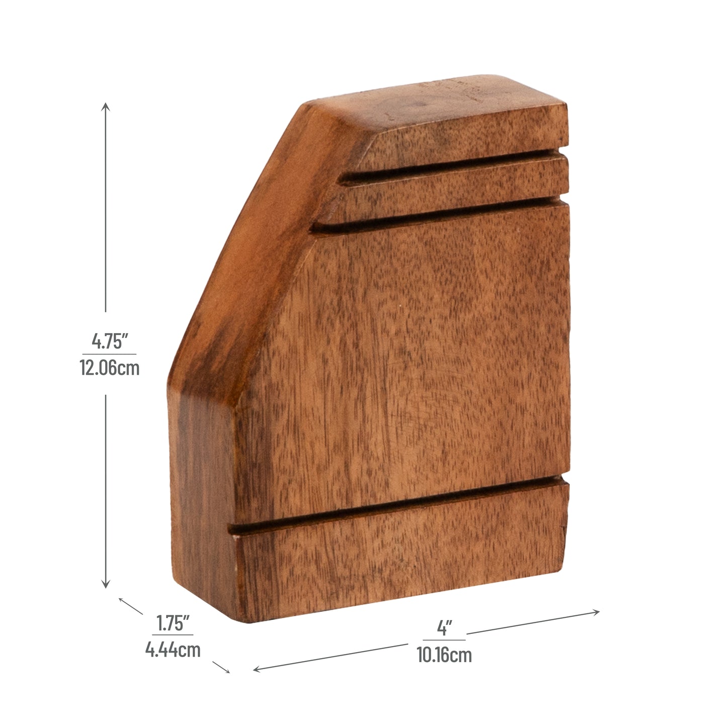 Mind Reader Rustic Wood Block Bookends, Natural Decorative Holders for Books and Magazines, Non-Slip Desk or Shelf Organizer, Set of 2, Brown