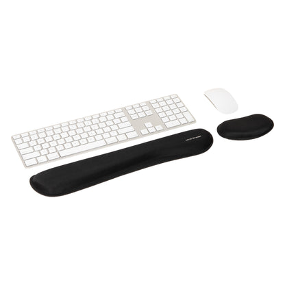 Mind Reader Ergonomic Keyboard and Mouse Wrist Rest Set, Gaming Accessory, Memory Foam, 16.75"L x 3"W x 0.75"H, Black