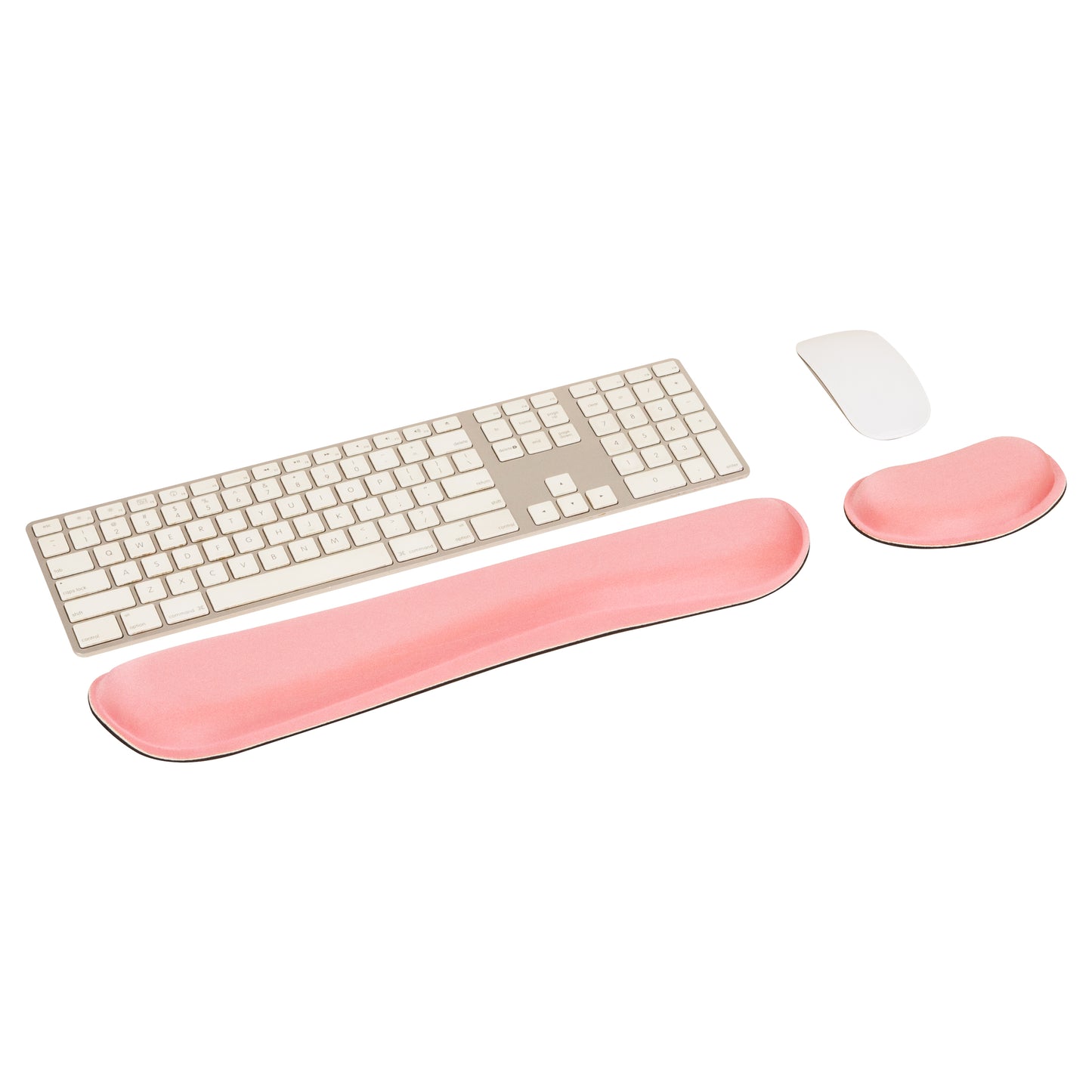 Mind Reader Ergonomic Wrist Rest Set, Keyboard and Mouse Support with Memory Foam, Non-Slip Base, Office and Gaming, Pink