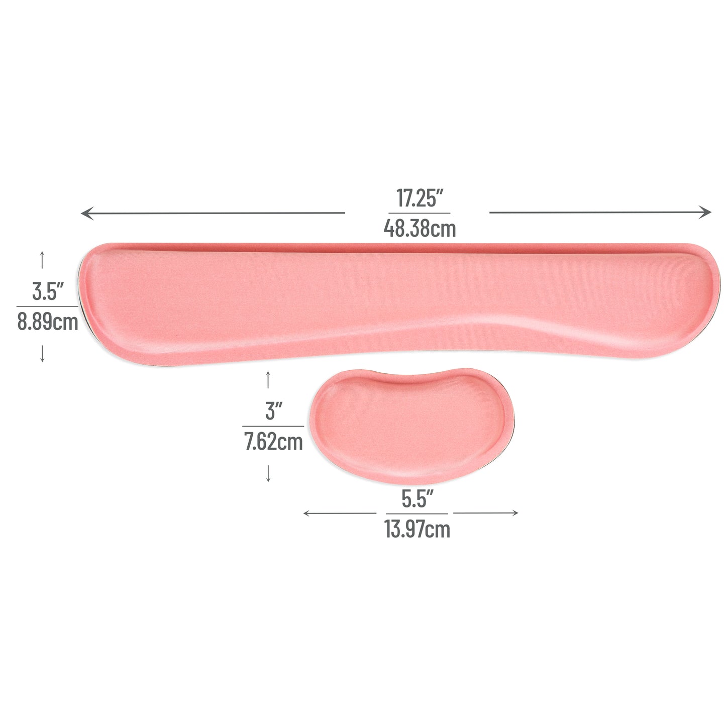 Mind Reader Ergonomic Wrist Rest Set, Keyboard and Mouse Support with Memory Foam, Non-Slip Base, Office and Gaming, Pink